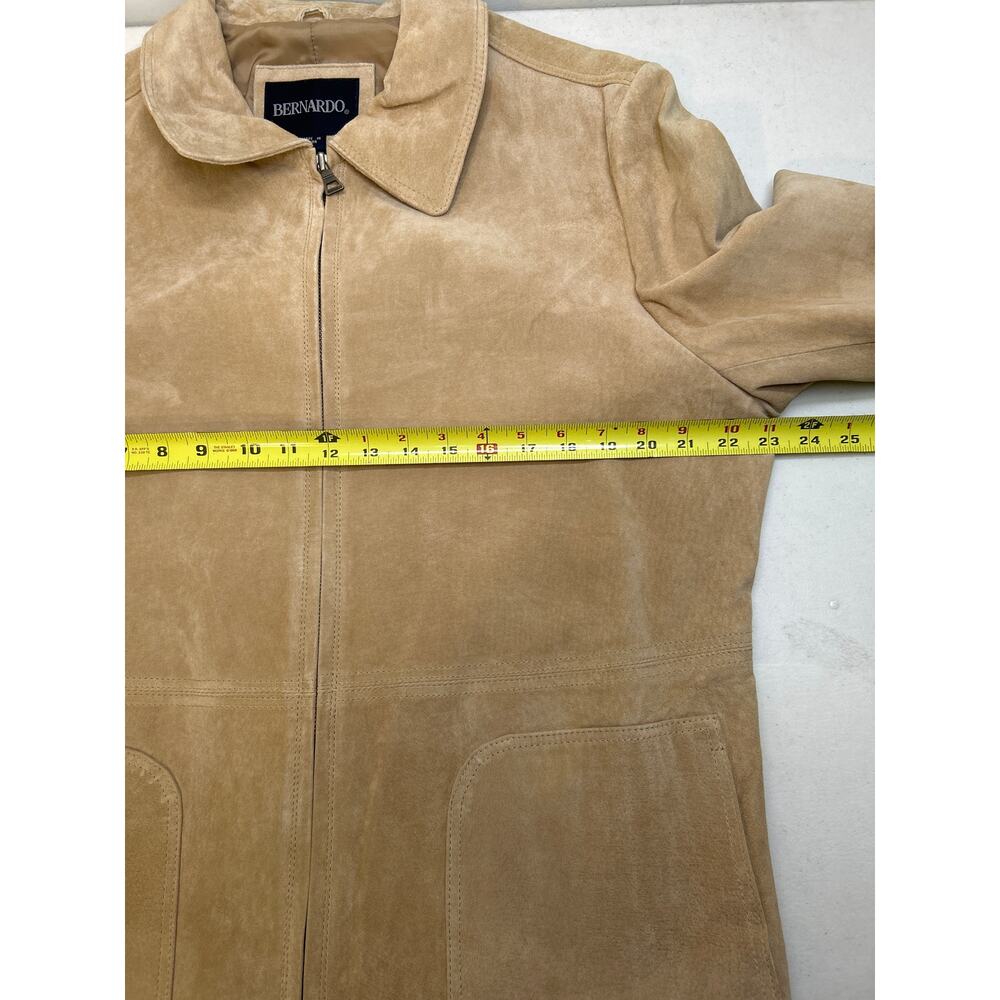 Bernardo Vintage Y2K women's genuine leather suede jacket in camel. Size XL - Picture 4 of 6